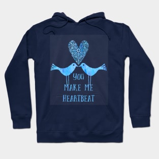 Heartbeat birds blue Hoodie